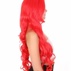 HPO Womens Mermaid Wig | Red Princess Wigs | Premium Breathable Capless Cap 11 HPO Womens Mermaid Wig | Red Princess Wigs | Premium Breathable Capless Cap