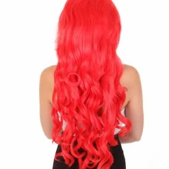 HPO Womens Mermaid Wig | Red Princess Wigs | Premium Breathable Capless Cap 12 HPO Womens Mermaid Wig | Red Princess Wigs | Premium Breathable Capless Cap