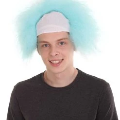 HPO Half Bald Head Mens Short Wig, Grey Men's 45 HPO Half Bald Head Mens Short Wig, Grey Men's