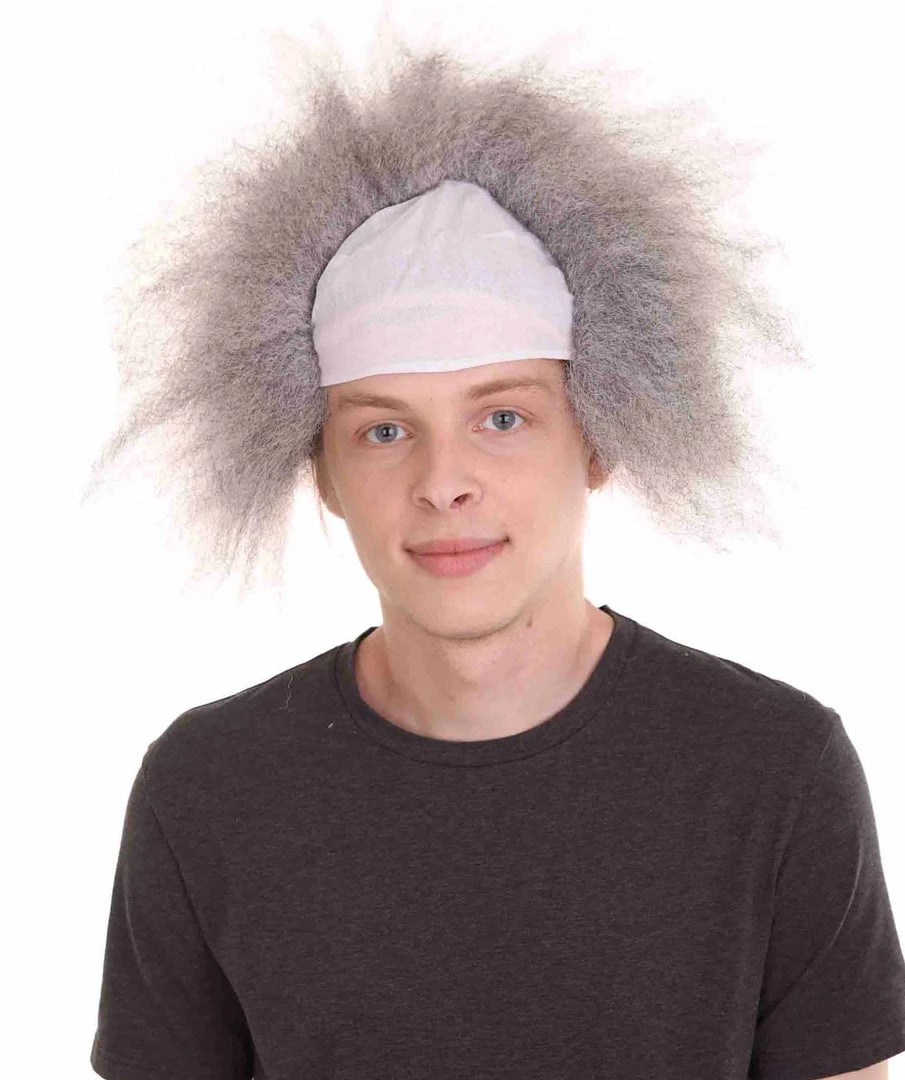 HPO Half Bald Head Mens Short Wig, Grey Men's 2 HPO Half Bald Head Mens Short Wig, Grey Men's