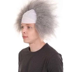 HPO Half Bald Head Mens Short Wig, Grey Men's 33 HPO Half Bald Head Mens Short Wig, Grey Men's