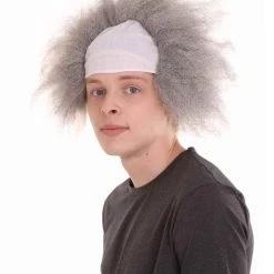 HPO Half Bald Head Mens Short Wig, Grey Men's 32 HPO Half Bald Head Mens Short Wig, Grey Men's