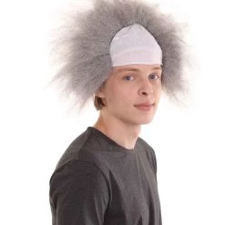 HPO Half Bald Head Mens Short Wig, Grey Men's 35 HPO Half Bald Head Mens Short Wig, Grey Men's