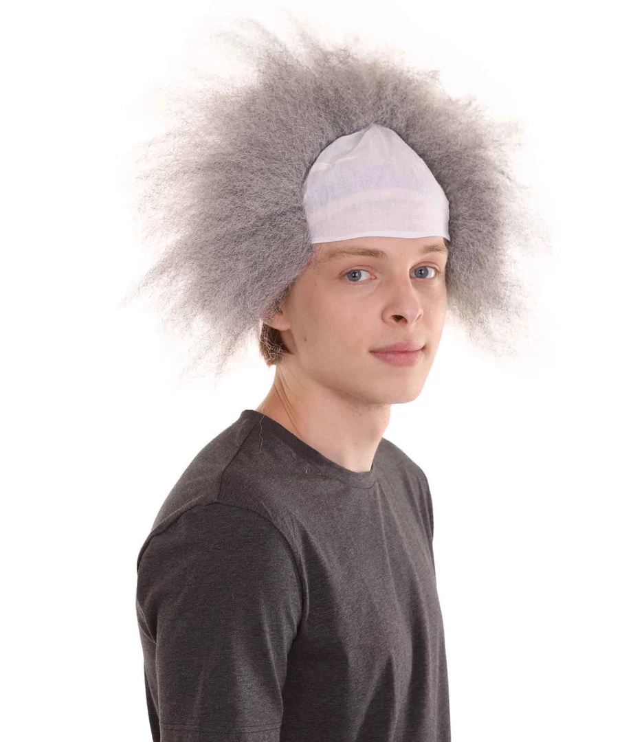 HPO Half Bald Head Mens Short Wig, Grey Men's 6 HPO Half Bald Head Mens Short Wig, Grey Men's