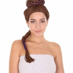 HPO Womens Superhero Braided Wig | Brown TV/Movie Wigs | Premium Breathable Capless Cap