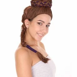 HPO Womens Superhero Braided Wig | Brown TV/Movie Wigs | Premium Breathable Capless Cap