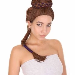 HPO Womens Superhero Braided Wig | Brown TV/Movie Wigs | Premium Breathable Capless Cap