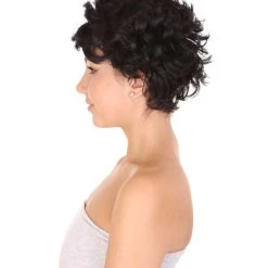 HPO Womens Short Two Tone Black And White Pixie With Heart Bangs | Premium Breathable Capless Cap 13 HPO Womens Short Two Tone Black And White Pixie With Heart Bangs | Premium Breathable Capless Cap