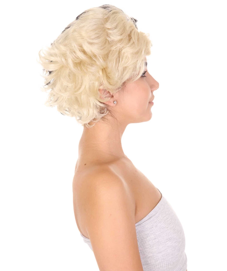 HPO Womens Short Two Tone Black And White Pixie With Heart Bangs | Premium Breathable Capless Cap 6 HPO Womens Short Two Tone Black And White Pixie With Heart Bangs | Premium Breathable Capless Cap