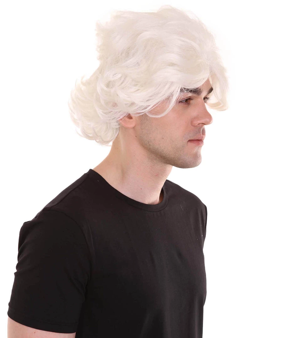 HPO Men's Crazy Scientist Mens Wig | White Cosplay Halloween Wig | Premium Breathable Capless Cap 5 HPO Men's Crazy Scientist Mens Wig | White Cosplay Halloween Wig | Premium Breathable Capless Cap