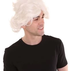 HPO Men's Crazy Scientist Mens Wig | White Cosplay Halloween Wig | Premium Breathable Capless Cap 14 HPO Men's Crazy Scientist Mens Wig | White Cosplay Halloween Wig | Premium Breathable Capless Cap