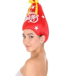 HPO Red Christmas Tree Unisex Wig | Merry Christmas Celebration Wig | Premium Breathable Capless Cap