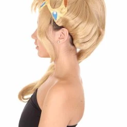 HPO Womens Fantasy Comic Cosplay Ponytail Wig | Gold TV/Movie Wigs | Premium Breathable Capless Cap Women's