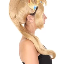 HPO Womens Fantasy Comic Cosplay Ponytail Wig | Gold TV/Movie Wigs | Premium Breathable Capless Cap Women's