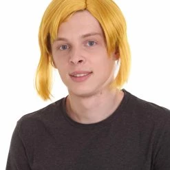 HPO Adult Men's Adventure Gaming Wig | Yellow Cosplay Wig | Premium Breathable Capless Cap