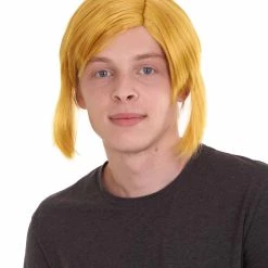 HPO Adult Men's Adventure Gaming Wig | Yellow Cosplay Wig | Premium Breathable Capless Cap