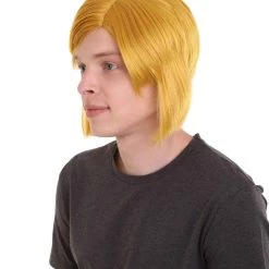 HPO Adult Men's Adventure Gaming Wig | Yellow Cosplay Wig | Premium Breathable Capless Cap