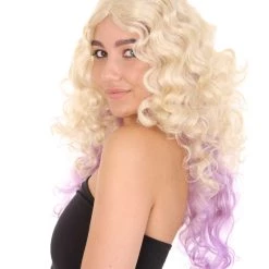 HPO Descendants 2 Mal Wig | Blond Purple TV/Movie Fancy Cosplay Halloween Wig | Premium Breathable Capless Cap