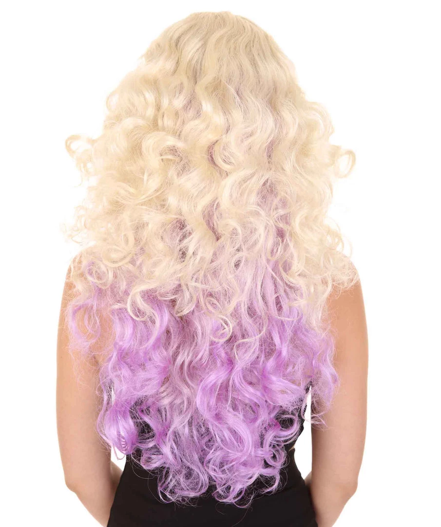 HPO Descendants 2 Mal Wig | Blond Purple TV/Movie Fancy Cosplay Halloween Wig | Premium Breathable Capless Cap 4 HPO Descendants 2 Mal Wig | Blond Purple TV/Movie Fancy Cosplay Halloween Wig | Premium Breathable Capless Cap