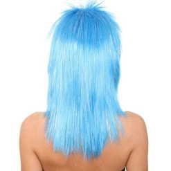 HPO Blue Rockin Diva Tinsel Womens Wig | Movie Cosplay Halloween Wig | Premium Breathable Capless Cap Women's