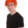 HPO Ginger Tony Mens Wig | Orange Cosplay Halloween Wig | Premium Breathable Capless Cap Men's
