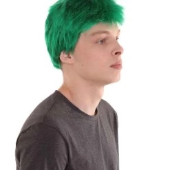 HPO Men's Men Fancy Green Wig | Premium Breathable Capless Cap