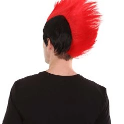 HPO Men's Red And Black Mens Mohawk Wig | Cosplay Halloween Wig | Premium Breathable Capless Cap 12 HPO Men's Red And Black Mens Mohawk Wig | Cosplay Halloween Wig | Premium Breathable Capless Cap