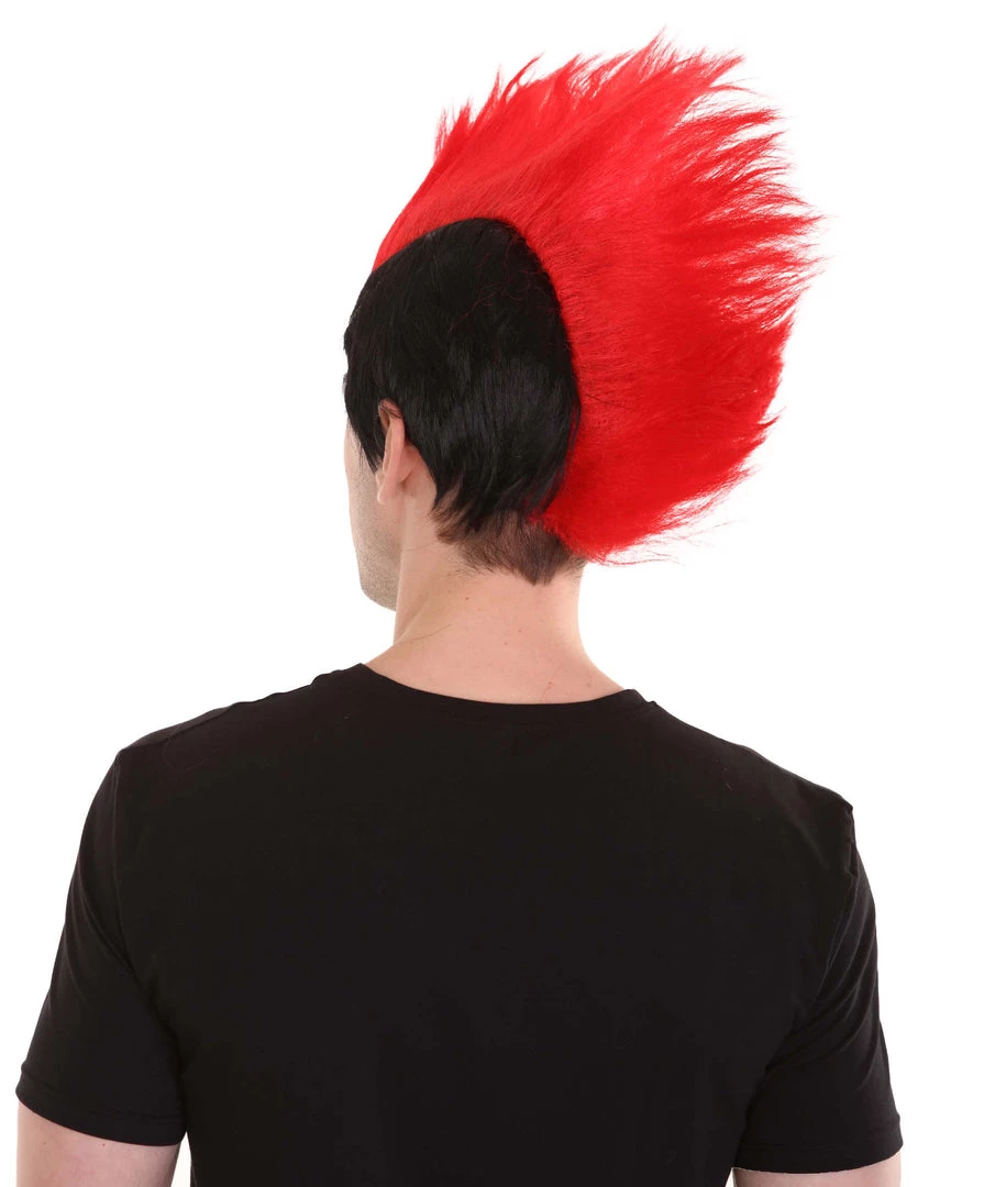 HPO Men's Red And Black Mens Mohawk Wig | Cosplay Halloween Wig | Premium Breathable Capless Cap 4 HPO Men's Red And Black Mens Mohawk Wig | Cosplay Halloween Wig | Premium Breathable Capless Cap