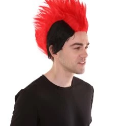 HPO Men's Red And Black Mens Mohawk Wig | Cosplay Halloween Wig | Premium Breathable Capless Cap 14 HPO Men's Red And Black Mens Mohawk Wig | Cosplay Halloween Wig | Premium Breathable Capless Cap