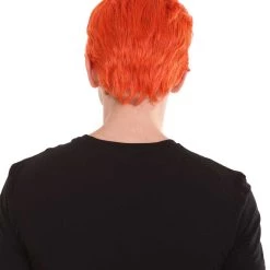 HPO Men's Orange Anime Cosplay Short Wig | All Back Cosplay Halloween Wig | Premium Breathable Capless Cap 14 HPO Men's Orange Anime Cosplay Short Wig | All Back Cosplay Halloween Wig | Premium Breathable Capless Cap