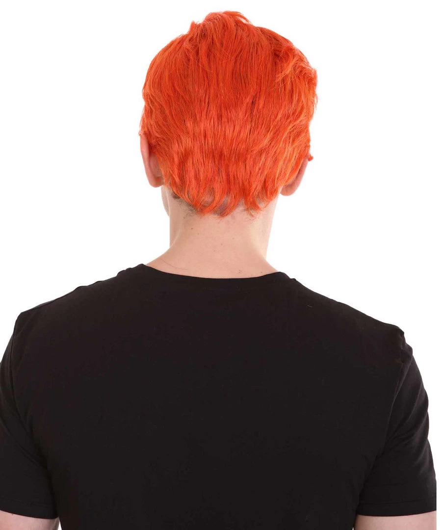 HPO Men's Orange Anime Cosplay Short Wig | All Back Cosplay Halloween Wig | Premium Breathable Capless Cap 5 HPO Men's Orange Anime Cosplay Short Wig | All Back Cosplay Halloween Wig | Premium Breathable Capless Cap