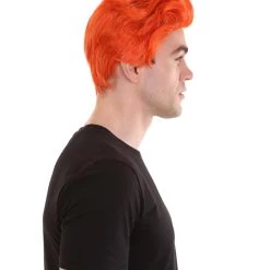 HPO Men's Orange Anime Cosplay Short Wig | All Back Cosplay Halloween Wig | Premium Breathable Capless Cap 15 HPO Men's Orange Anime Cosplay Short Wig | All Back Cosplay Halloween Wig | Premium Breathable Capless Cap