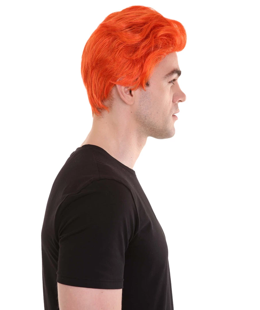 HPO Men's Orange Anime Cosplay Short Wig | All Back Cosplay Halloween Wig | Premium Breathable Capless Cap 6 HPO Men's Orange Anime Cosplay Short Wig | All Back Cosplay Halloween Wig | Premium Breathable Capless Cap