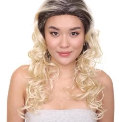 HPO Sitcom Womens Wig | Blond Curly Character Cosplay Halloween Wig | Premium Breathable Capless Cap Men's