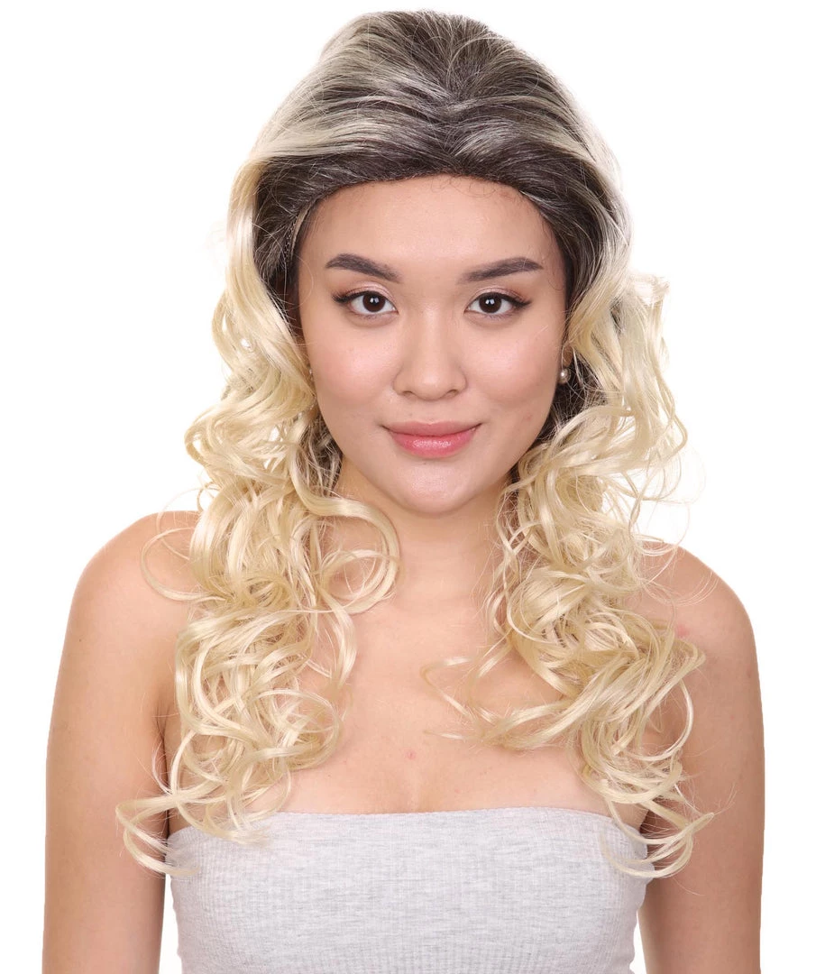 HPO Sitcom Womens Wig | Blond Curly Character Cosplay Halloween Wig | Premium Breathable Capless Cap Men's 2 HPO Sitcom Womens Wig | Blond Curly Character Cosplay Halloween Wig | Premium Breathable Capless Cap Men's