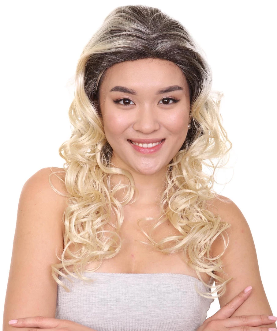 HPO Sitcom Womens Wig | Blond Curly Character Cosplay Halloween Wig | Premium Breathable Capless Cap Men's 1 HPO Sitcom Womens Wig | Blond Curly Character Cosplay Halloween Wig | Premium Breathable Capless Cap Men's