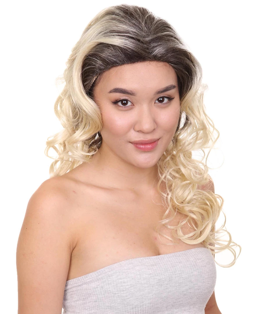 HPO Sitcom Womens Wig | Blond Curly Character Cosplay Halloween Wig | Premium Breathable Capless Cap Men's 5 HPO Sitcom Womens Wig | Blond Curly Character Cosplay Halloween Wig | Premium Breathable Capless Cap Men's