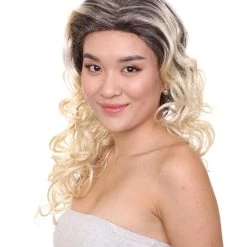 HPO Sitcom Womens Wig | Blond Curly Character Cosplay Halloween Wig | Premium Breathable Capless Cap Men's 10 HPO Sitcom Womens Wig | Blond Curly Character Cosplay Halloween Wig | Premium Breathable Capless Cap Men's
