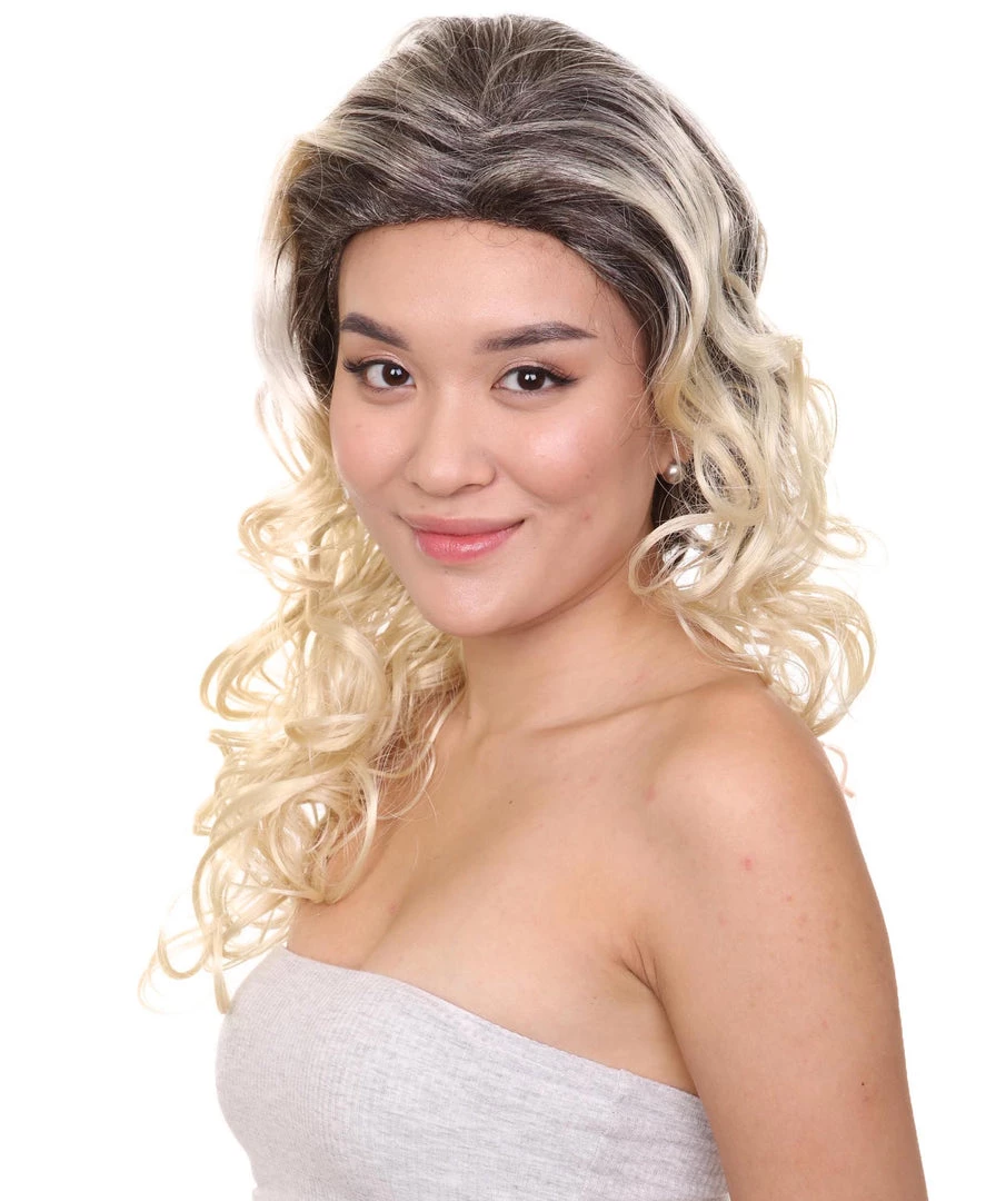 HPO Sitcom Womens Wig | Blond Curly Character Cosplay Halloween Wig | Premium Breathable Capless Cap Men's 3 HPO Sitcom Womens Wig | Blond Curly Character Cosplay Halloween Wig | Premium Breathable Capless Cap Men's
