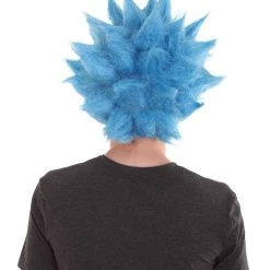 HPO Scientist TV/Movie Mens Wig And Unibrow | Sky Blue Cosplay Halloween Wig | Premium Breathable Capless Cap Men's 13 HPO Scientist TV/Movie Mens Wig And Unibrow | Sky Blue Cosplay Halloween Wig | Premium Breathable Capless Cap Men's