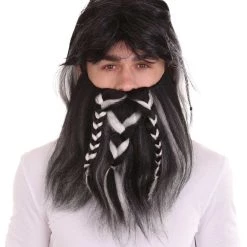 HPO Movie Mens Wig | Black Braided Bread Wig | Premium Breathable Capless Cap