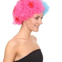HPO Afro Ken Unisex Wig | Jumbo Pink & Sky Cosplay Halloween Wig | Premium Breathable Capless Cap Women's