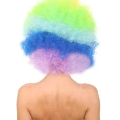 HPO Rainbow Afro Clown Unisex Wig | Colorful LGBT Pride Super Sized Jumbo Wig | Premium Breathable Capless Cap