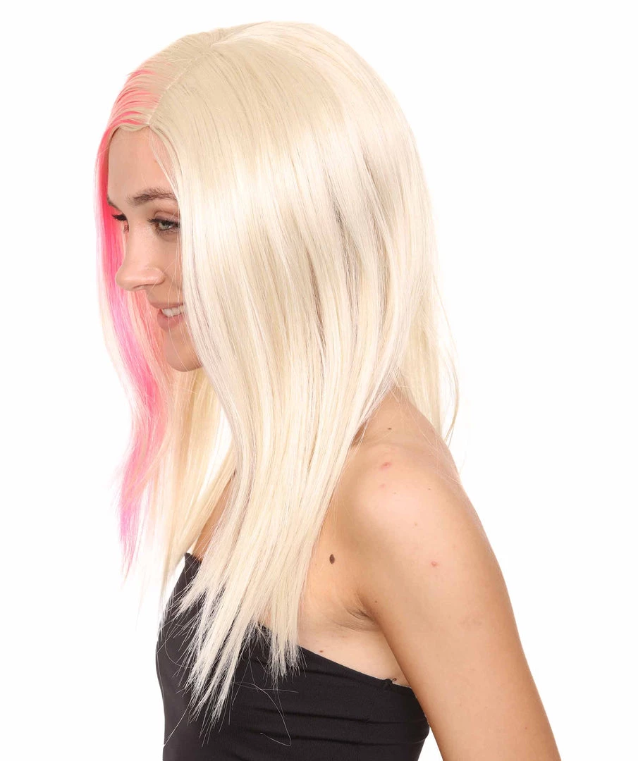 HPO Blonde Pink Rock Star Princess Womens Wig | Long Royal Cosplay Halloween Wig | Premium Breathable Capless Cap Women's 3 HPO Blonde Pink Rock Star Princess Womens Wig | Long Royal Cosplay Halloween Wig | Premium Breathable Capless Cap Women's