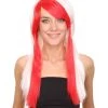HPO Japanese Cosplay Womens Wig | Red White Two Toned Long Wig | Premium Breathable Capless Cap Men's