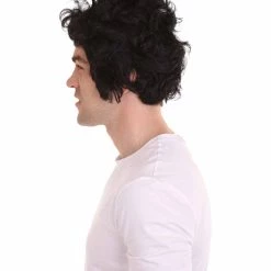 HPO Men's Men 50's Pompadour Black Wig | Premium Breathable Capless Cap 13 HPO Men's Men 50's Pompadour Black Wig | Premium Breathable Capless Cap