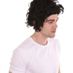 HPO Men's Men 50's Pompadour Black Wig | Premium Breathable Capless Cap 16 HPO Men's Men 50's Pompadour Black Wig | Premium Breathable Capless Cap