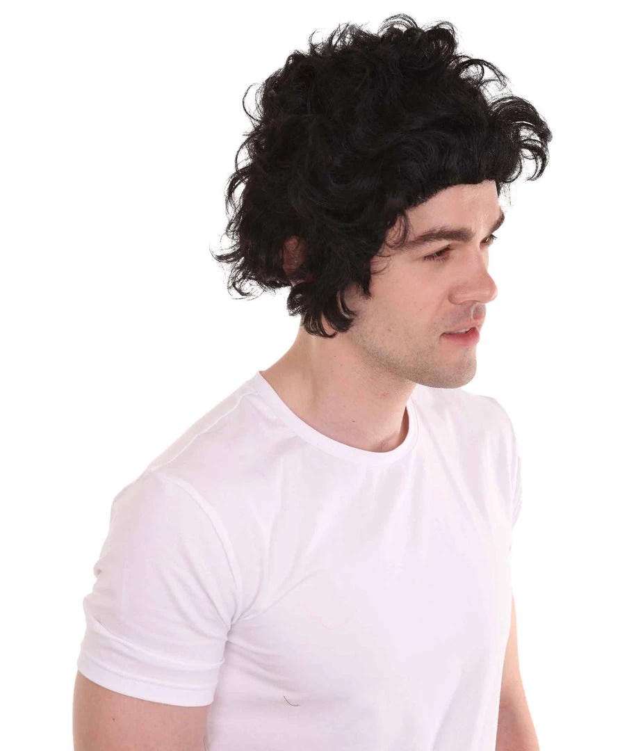 HPO Men's Men 50's Pompadour Black Wig | Premium Breathable Capless Cap 7 HPO Men's Men 50's Pompadour Black Wig | Premium Breathable Capless Cap