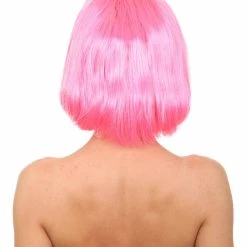 HPO Women's Pink Mixed Bob Womens Wig | Party Ready Fancy Cosplay Halloween Wig | Premium Breathable Capless Cap