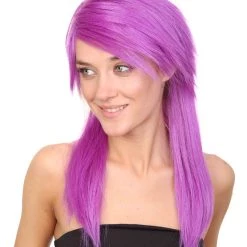HPO Men's Womens Glamour Wig | Purple Stage/Event Fancy Halloween Wig | Premium Breathable Capless Cap